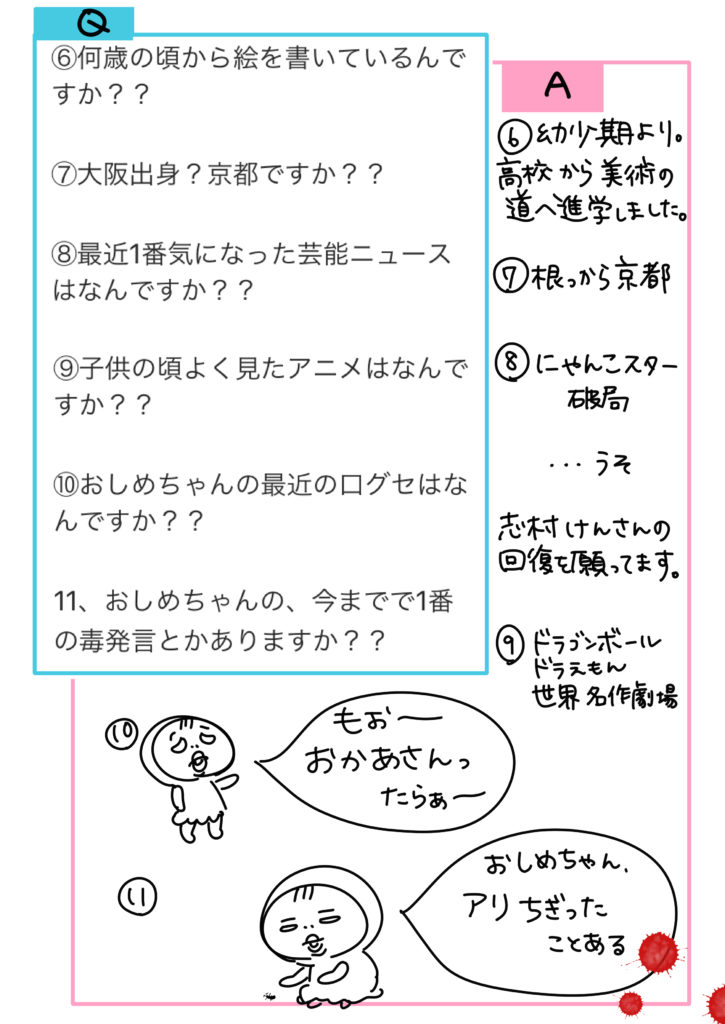 自己紹介とq A しろめちゃんのあるある絵日記